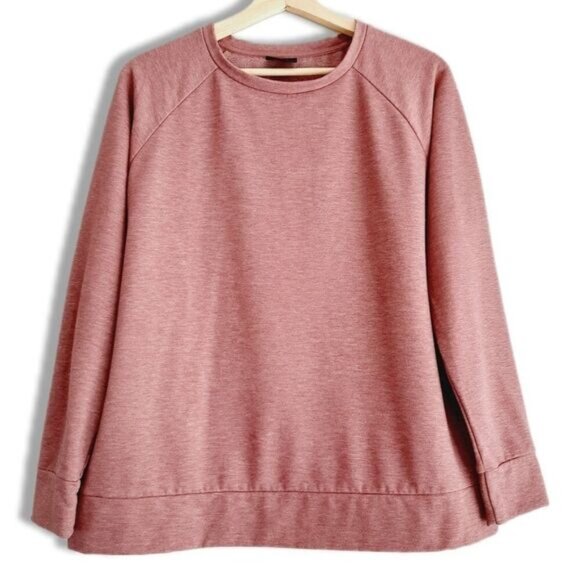 32 Degree HEAT Comfy Raglan Style Sweatshirt Crewneck Top Melange Pink Sz M Flaw - Picture 1 of 11